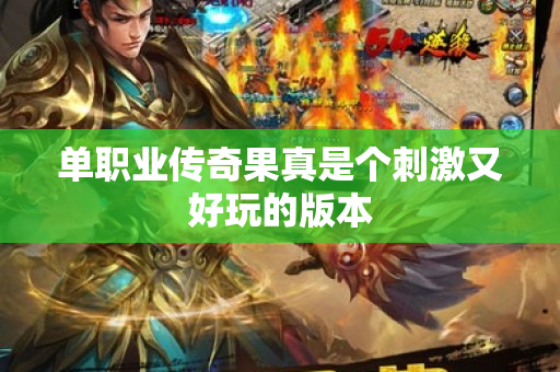 单职业传奇果真是个刺激又好玩的版本-图1