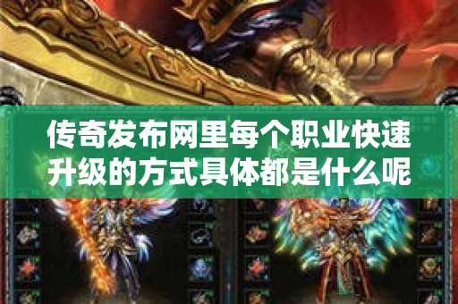 传奇发布网里每个职业快速升级的方式具体都是什么呢-图1