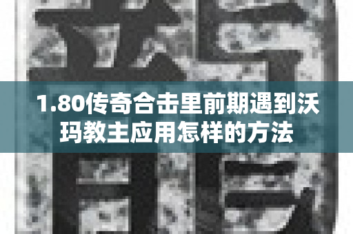 1.80传奇合击里前期遇到沃玛教主应用怎样的方法-图1